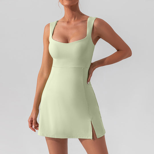 EB | Hosenträger einfarbig Yoga Tennisrock leichtes Sportkleid