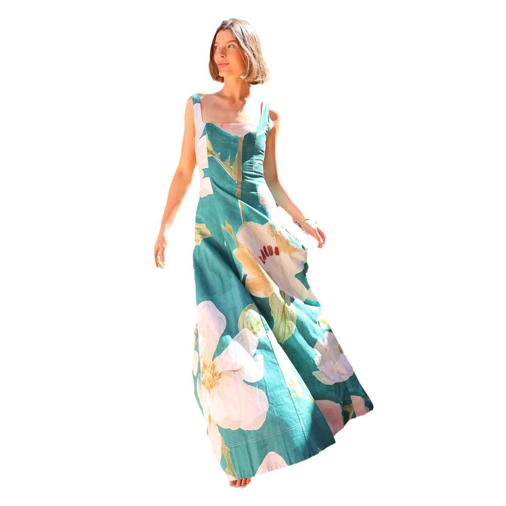 Damen Maxikleid mit floralen Mustern EB