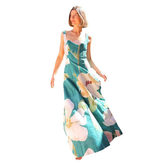 Damen Maxikleid mit floralen Mustern EB