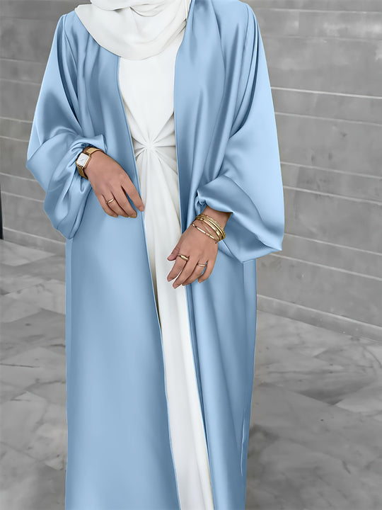 Damen Elegante Satinjacke mit weit geschnittenen Ärmeln EB