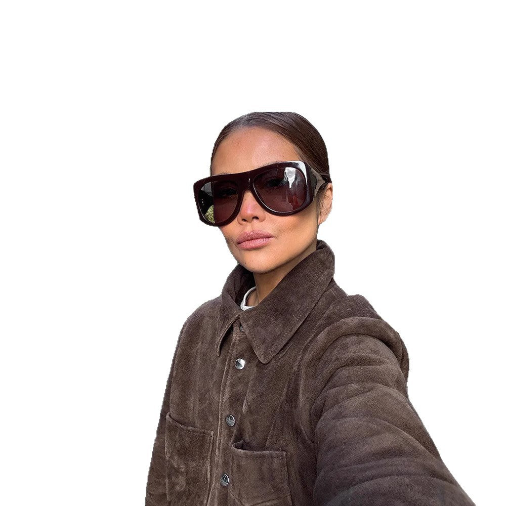 Damen Modische Wildlederjacke mit praktischen Klappentaschen EB