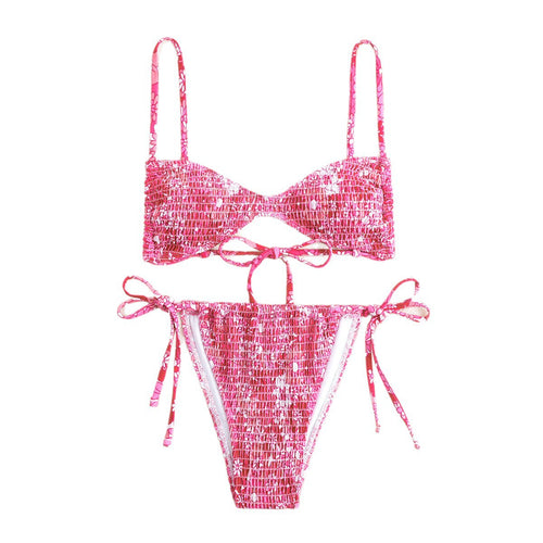 Damen Raffiniertes Bikini-Set mit Blütenmuster EB