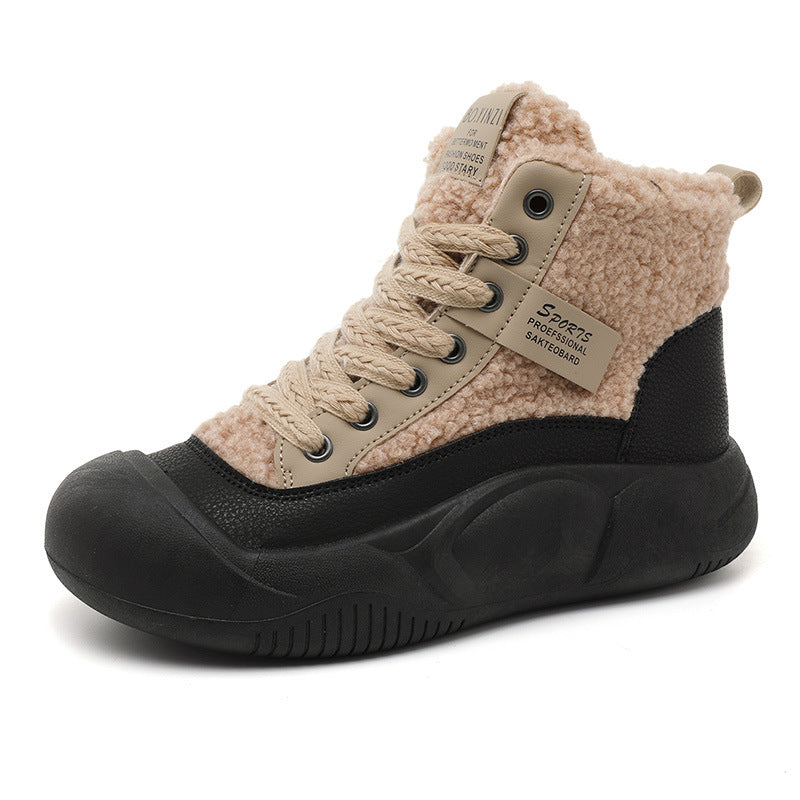 Damen warme High-Top Stiefel mit kuscheligem Innenfutter und rutschfester Sohle EB