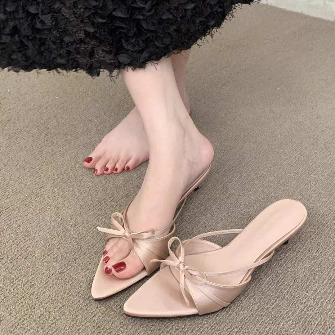 Damen elegante Sling-Sandalen mit modischem Schleifendetail und komfortabler Sohle EB