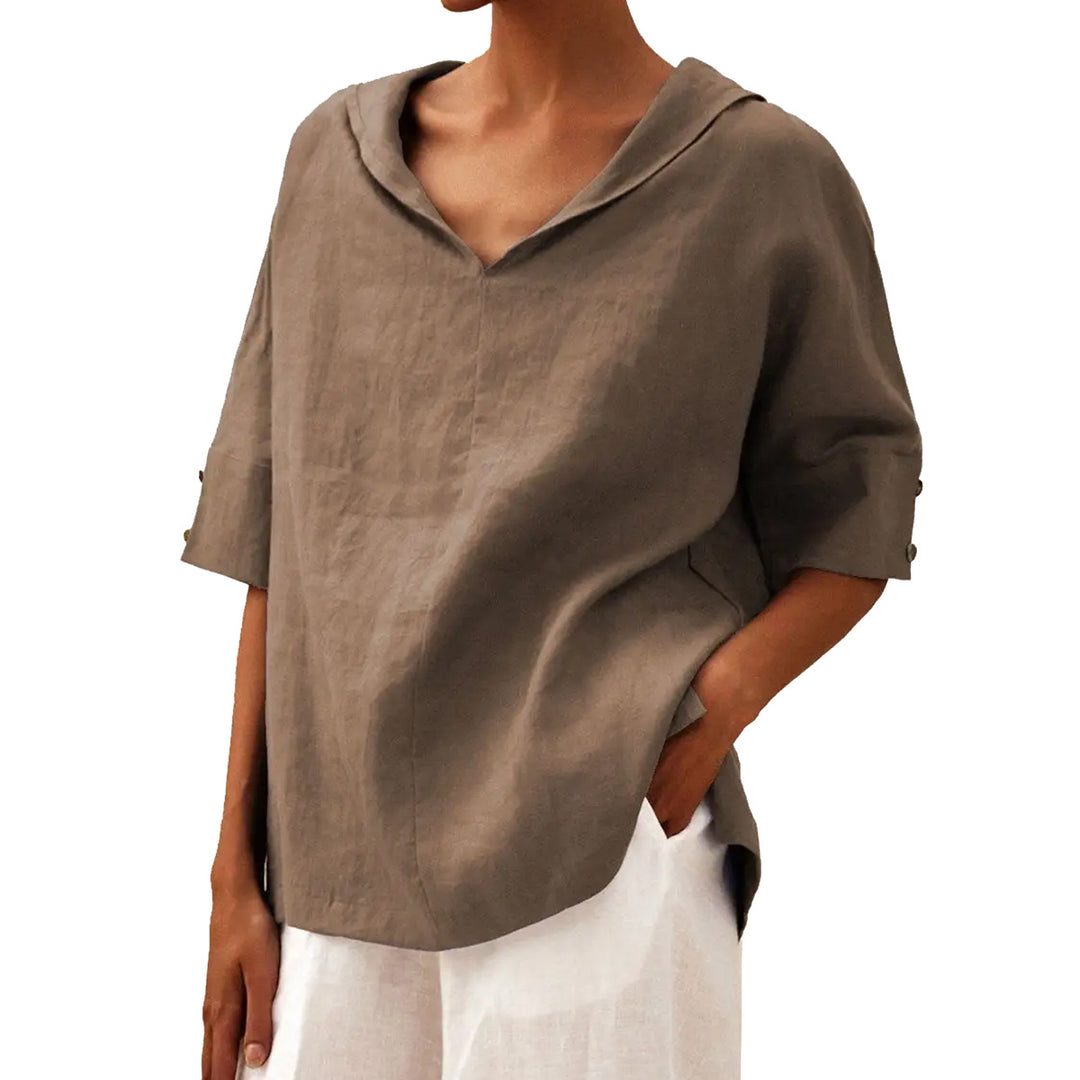 Damen Lässige Bluse mit floralem Muster und modernem Kragen EB