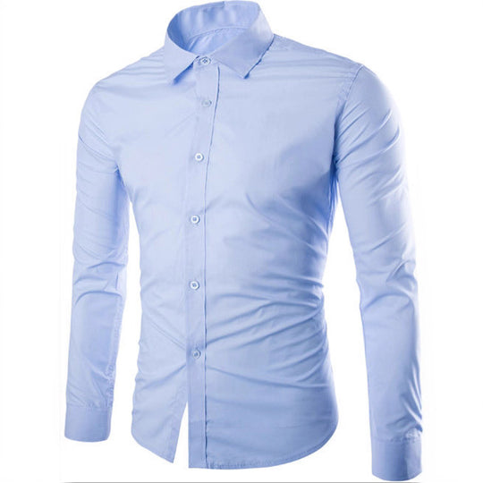 Herren nan tailliertes Business-Hemd mit Kentkragen, leichtem Stretch und schmaler Silhouette EB