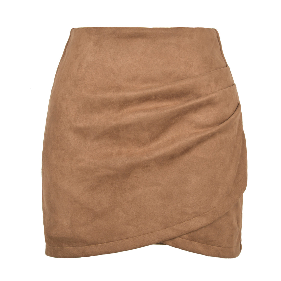 Damen High-Waist Wickelrock aus samtigem Mikrofaser EB