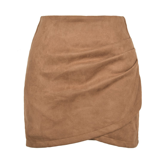 Damen High-Waist Wickelrock aus samtigem Mikrofaser EB