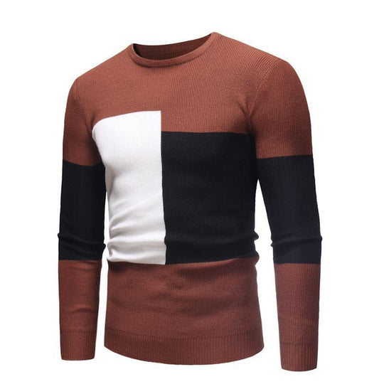 Herren Designer Pullover mit modernem Blockmuster EB