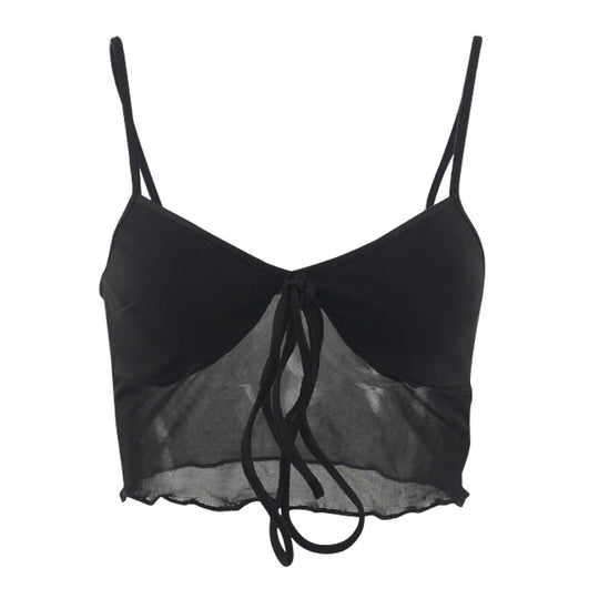 Damen Spaghettiträger Top mit dekorativem Knoten EB