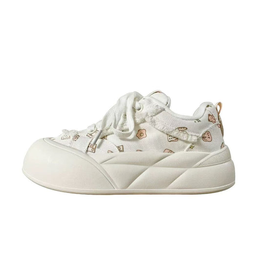 Damen Sportliche Freizeitsneaker mit einzigartigen Tiermotiven und praktischen Schnürdetails EB
