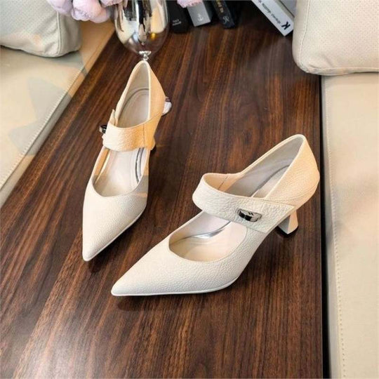 Damen elegante Pumps mit modischem Riemchen EB