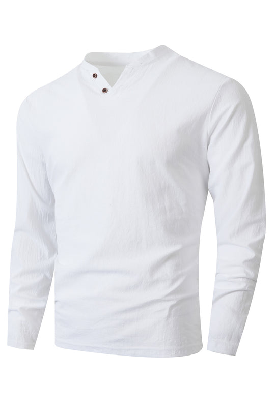 Herren Langarm Shirt mit modischem Henley-Ausschnitt EB