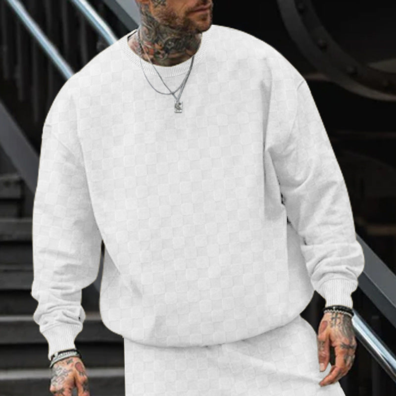 Herren lässiger oversized Sweatshirt mit strukturiertem Design EB