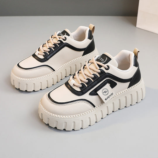 Damen modische Chunky Sneakers mit gepolstertem Futter und rutschfester Laufsohle EB