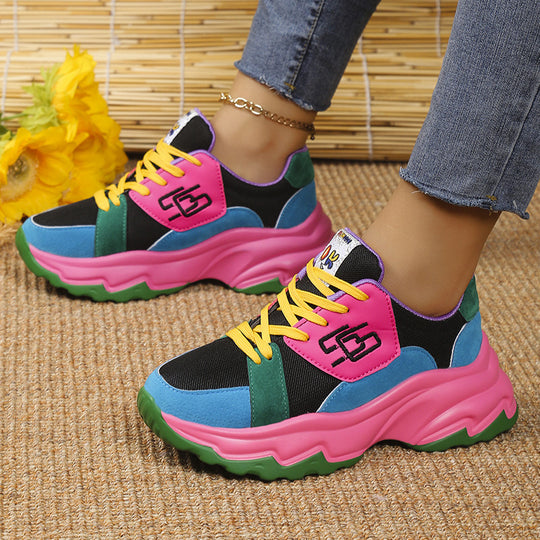 Damen Sportliche Sneakers mit modischem Farbdesign und komfortabler Dämpfung EB