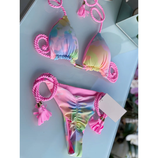 Damen Triangel-Bikini mit verspieltem Trockenband und eleganten Details EB