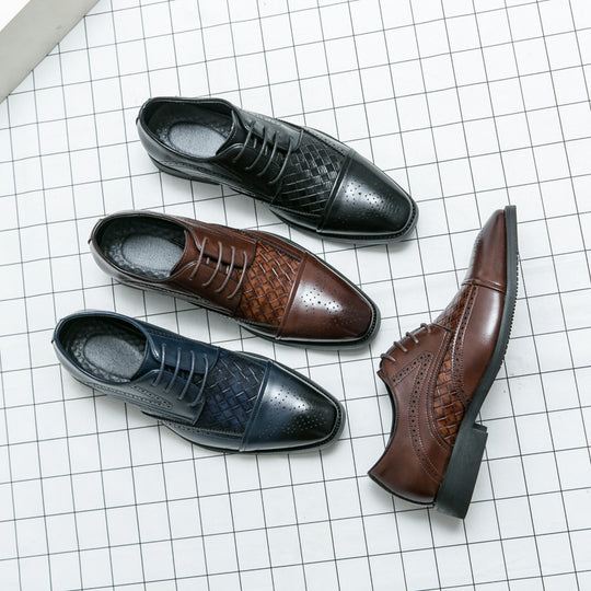 Damen Elegante Lederschuhe mit strukturiertem Obermaterial und klassischem Design EB