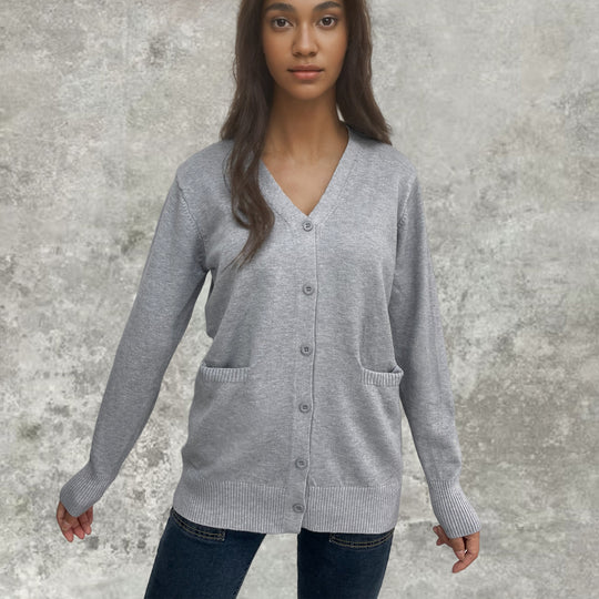 Damen weiche Strickjacke mit Taschen EB
