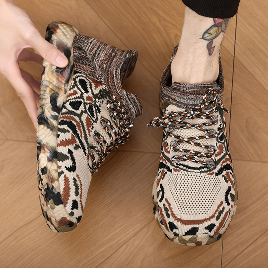 Unisex nan gestrickter Sockensneaker mit tarnmotivierter, stoßdämpfender Profilsohle EB