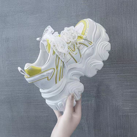 Damen Sportliche Chunky Sneakers mit reflektierenden Elementen EB