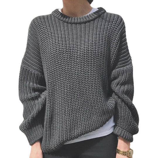 Damen oversized Strickpullover mit strukturierter Verarbeitung EB