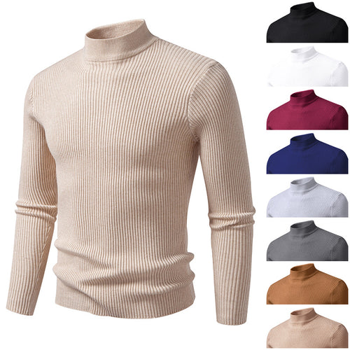 Herren Hochwertiger Rollkragenpullover aus Rippenstrick EB