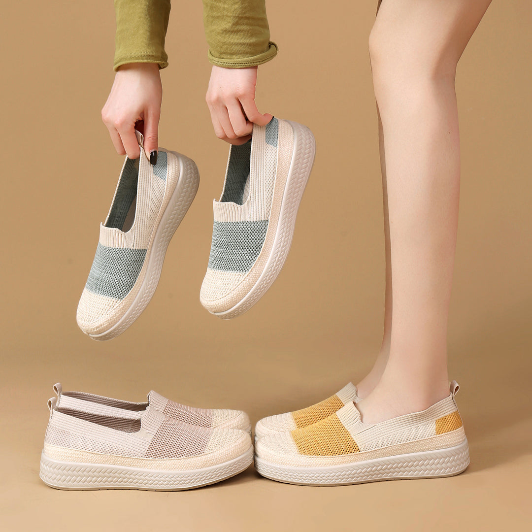 Damen Bequeme und stylishe Slip-On Sneakers mit atmungsaktivem Obermaterial EB