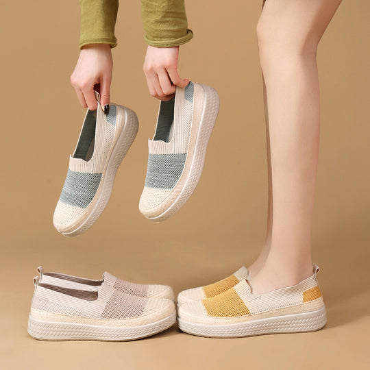 Damen Bequeme und stylishe Slip-On Sneakers mit atmungsaktivem Obermaterial EB