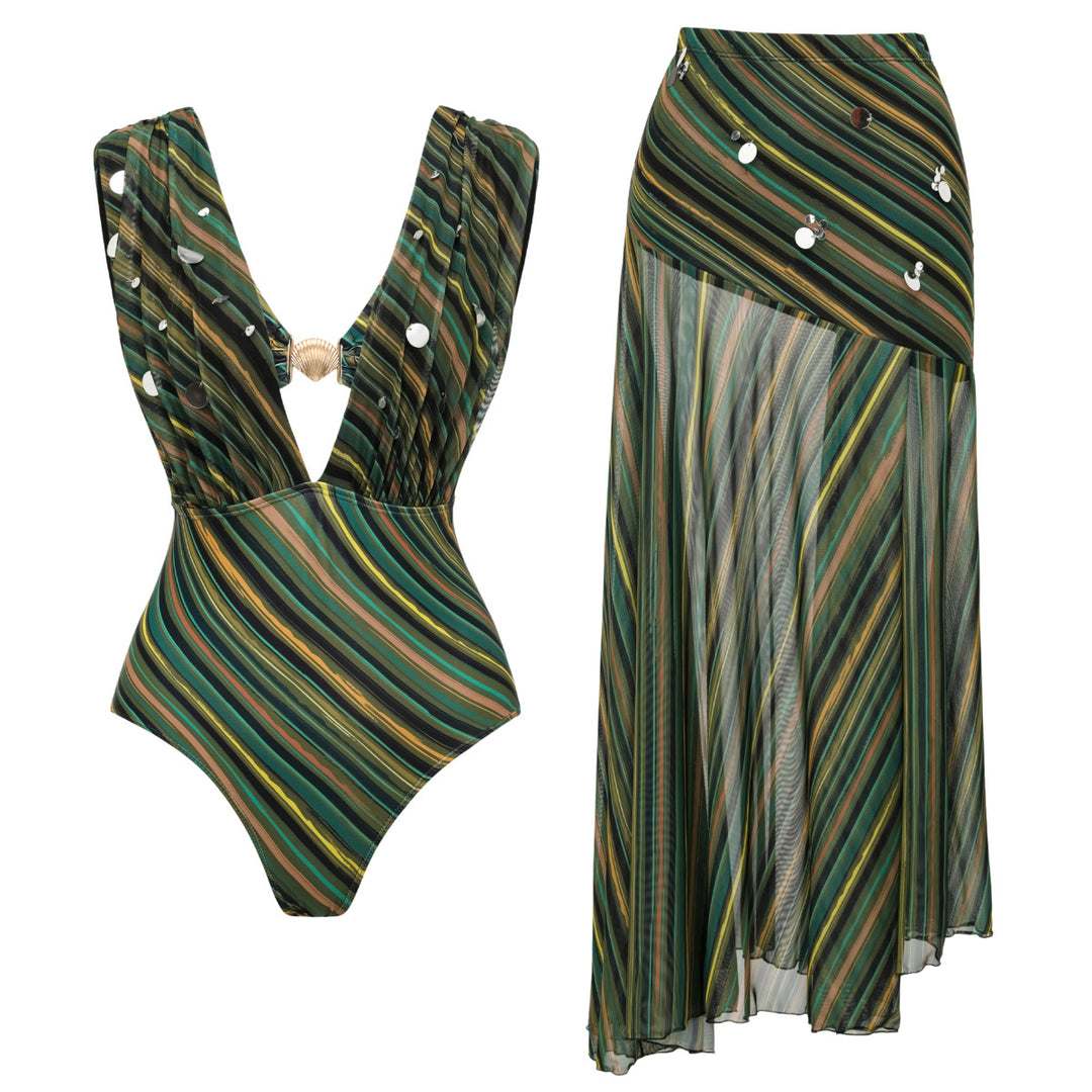 Damen Badeanzug und Strandrock Set EB