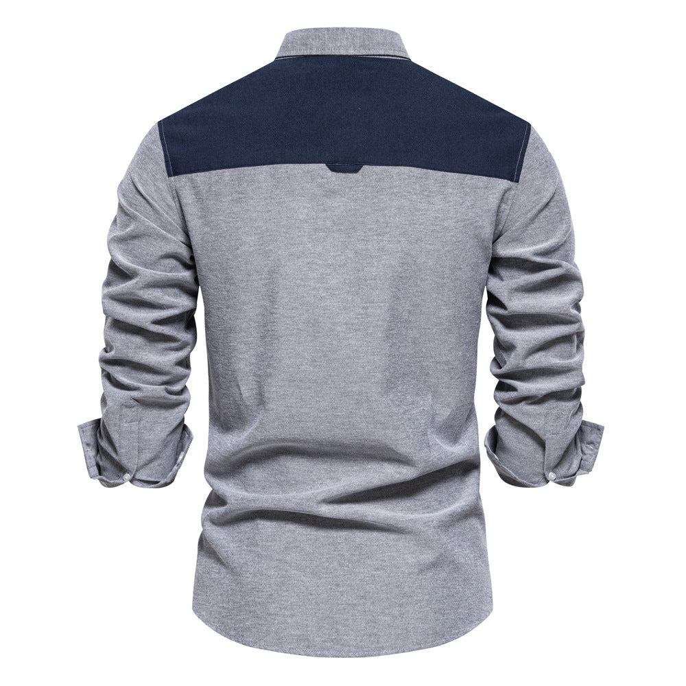 Herren Baumwollhemd mit modernem Schnitt und praktischem Brusttasche EB