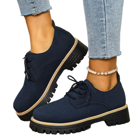 Damen Schnürschuhe mit robustem Profil und modischem Obermaterial EB