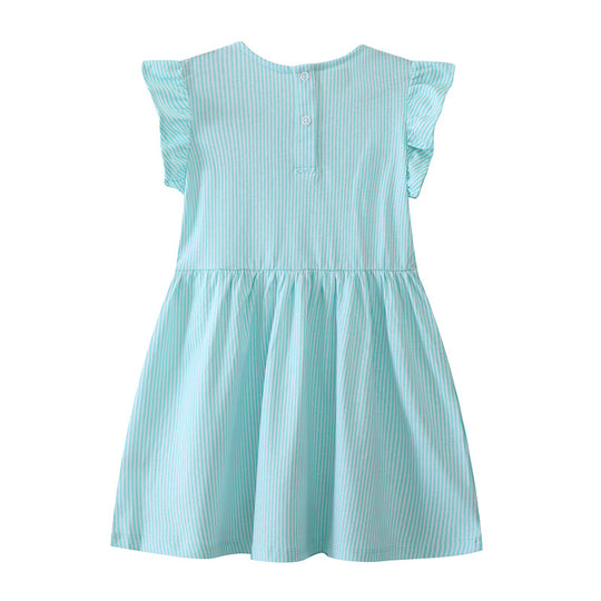 Mädchen Sommerkleid mit farbenfrohen Blumenstickereien EB