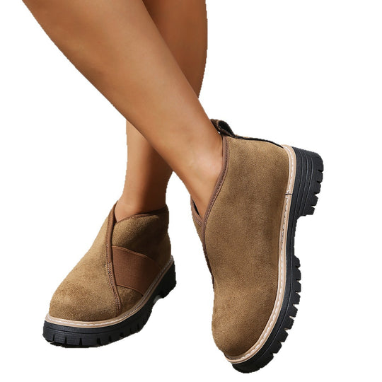 Damen modische Chelsea-Stiefel mit rutschfester Sohle und elastischem Einsatz EB