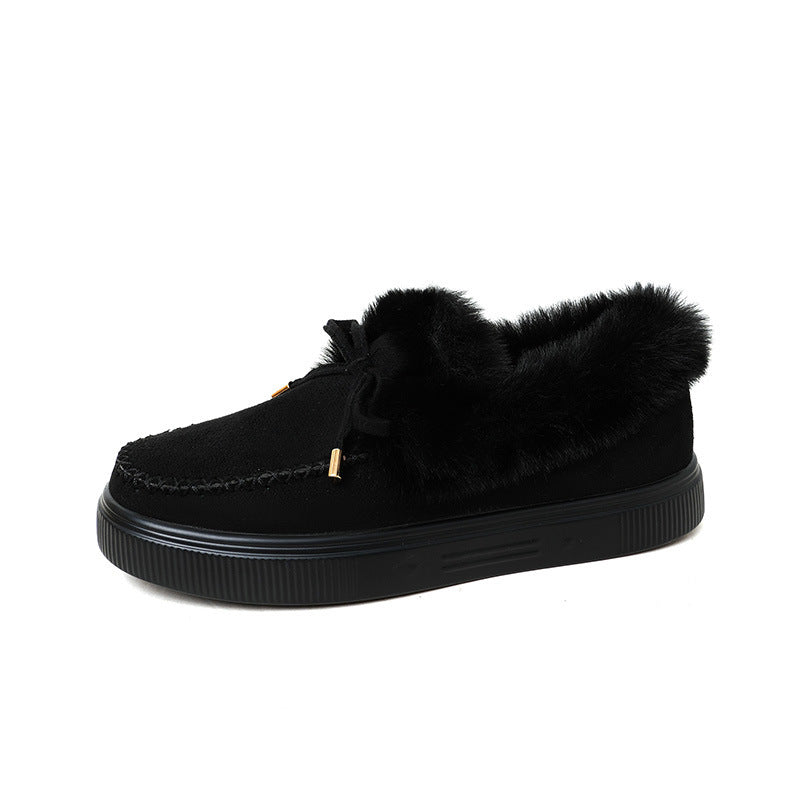 Damen Sneakers mit kuscheligem Fellkragen EB