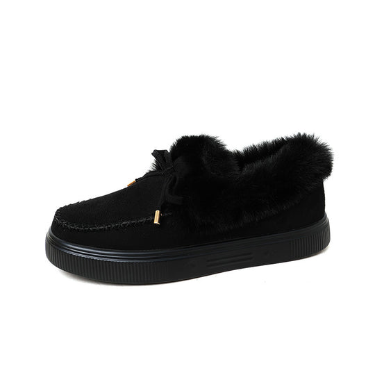 Damen Sneakers mit kuscheligem Fellkragen EB