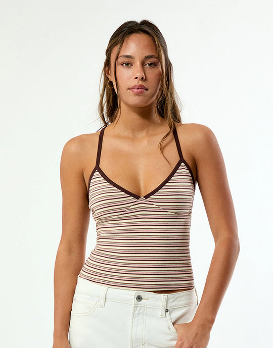Damen Camisole-Top im lässigen Streifendesign mit verstellbaren Trägern EB