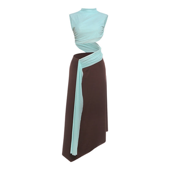 Damen Wickelkleid mit modernem Drapierungsdesign und elegantem Schnitt EB
