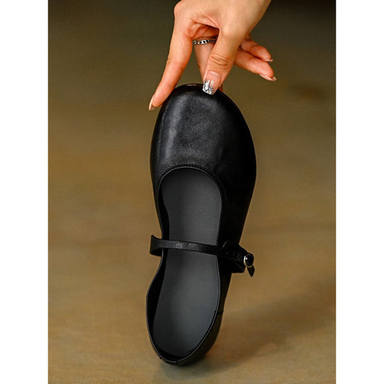 Damen Ballerina mit praktischem Riemen und gepolsterter Innensohle EB