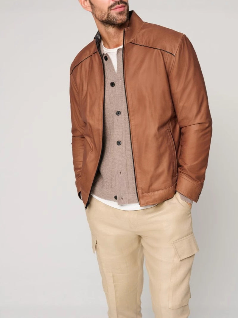 Herren jacke mit elegantem Stehkragen und seitlichen Reißverschlusstaschen EB