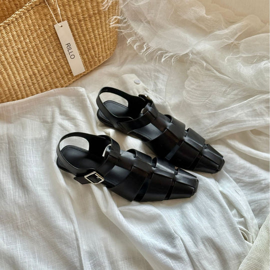 Damen Sandalen mit modernem Riemendesign und verstellbarem Schnallenverschluss EB