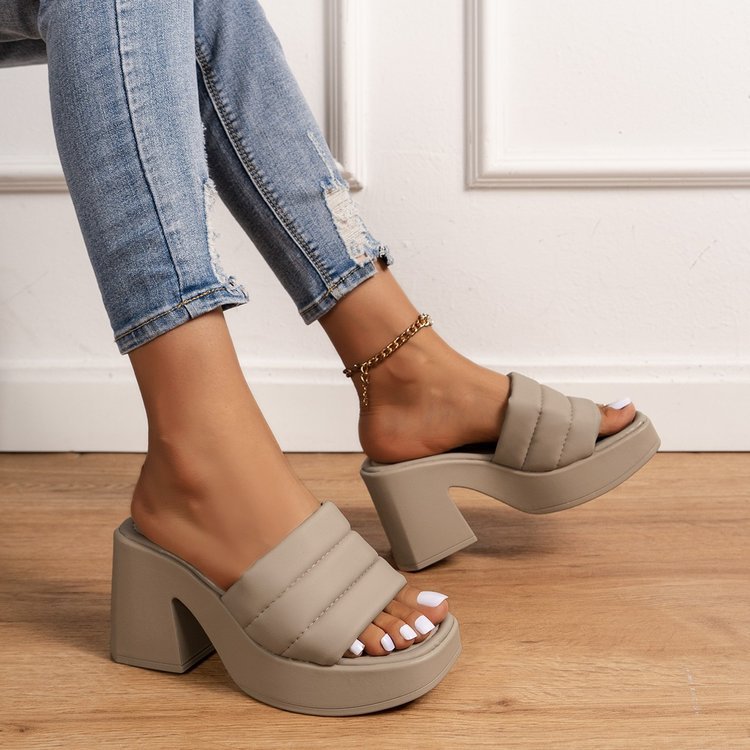 Damen Plateausandalen mit modischem Riemen-Design EB