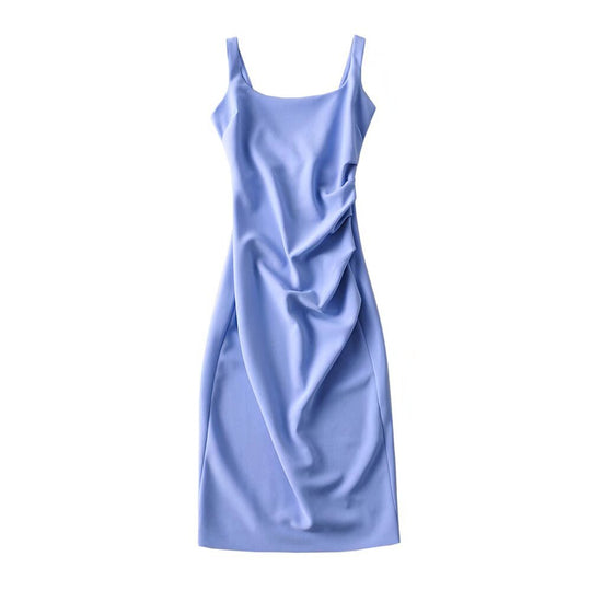 Damen figurbetontes Midi-Kleid mit elegantem Rüschendetail EB