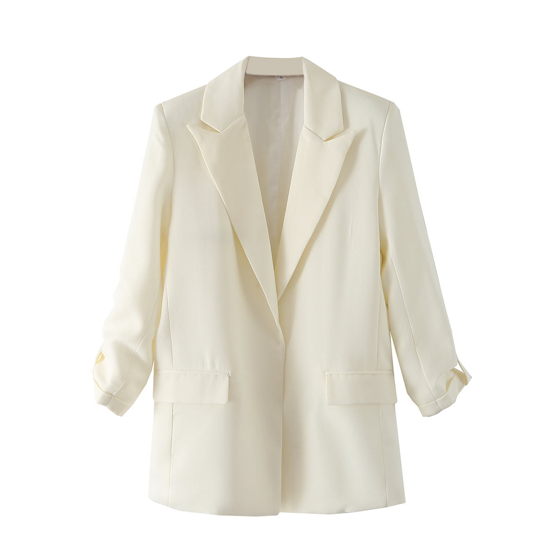 Damen elegante Blazerjacke mit modernem Schnitt und strukturiertem Gewebe EB