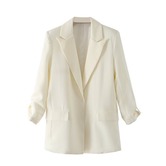 Damen elegante Blazerjacke mit modernem Schnitt und strukturiertem Gewebe EB