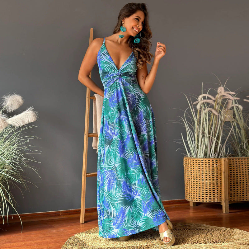 Damen Maxikleid mit verführerischem V-Ausschnitt und eleganter Drapierung EB