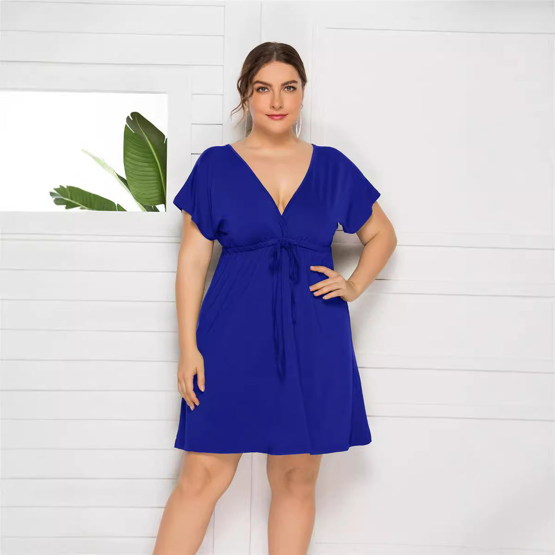 Damen Freizeitkleid mit modischem Wickeldetail EB