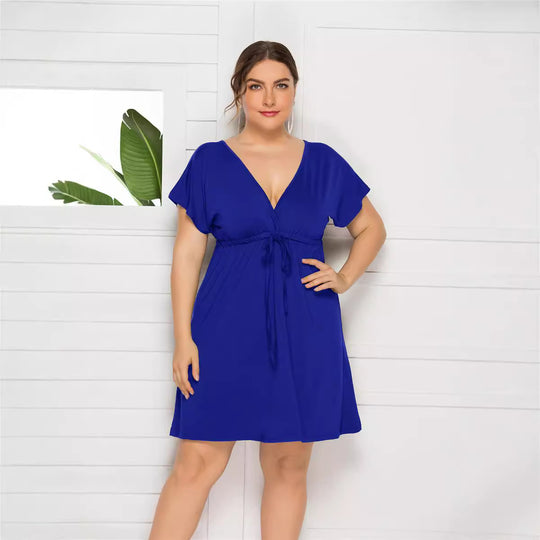 Damen Freizeitkleid mit modischem Wickeldetail EB