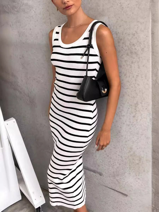 Damen Maxikleid im modernen Streifenlook EB