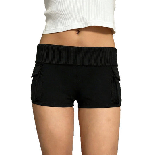 Damen Modische Shorts mit praktischen Taschen und hohem Bund EB